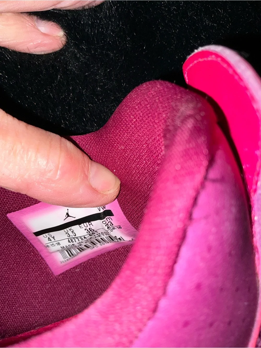 Jordan Kids Pink and White Retro 4 PS Valentines Day Sneakers Size 4Y